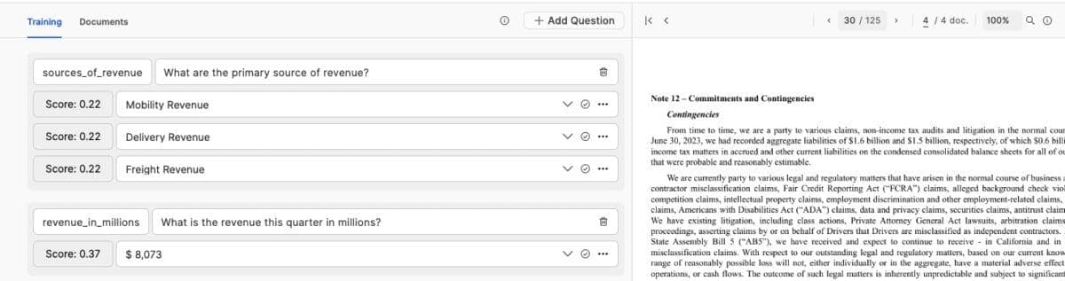 A screenshot showing the Document AI feature